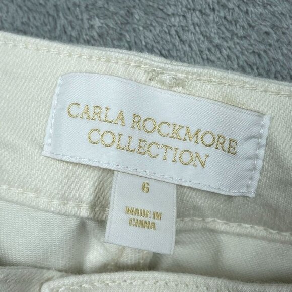 Carla Rockmore Collection Womens Wide-Leg White Pants Size 6 a0540 - Picture 6 of 9